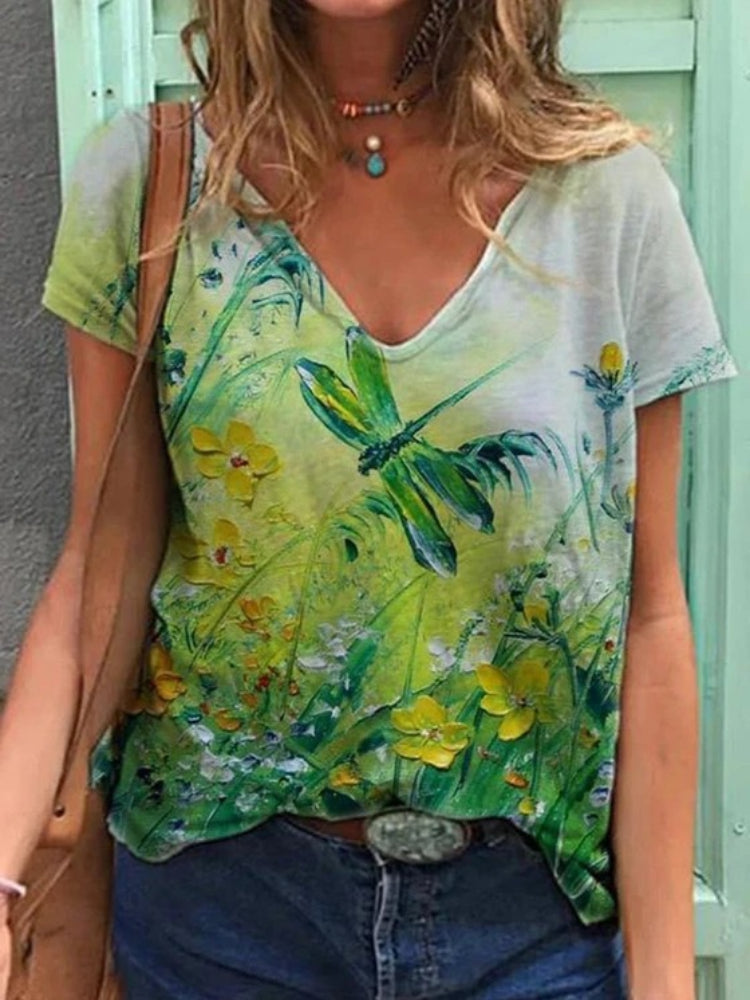 Fien® | T-shirt met Sexy Bloemenprint