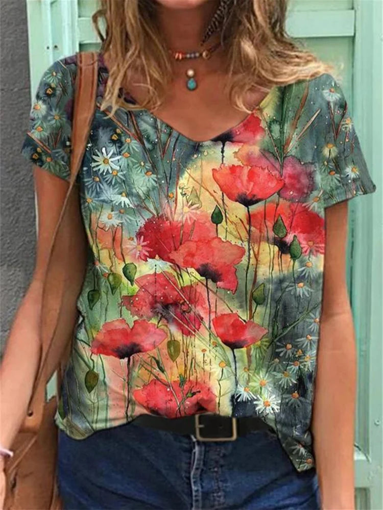 Fien® | T-shirt met Sexy Bloemenprint