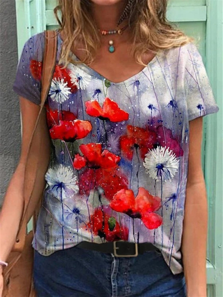 Fien® | T-shirt met Sexy Bloemenprint