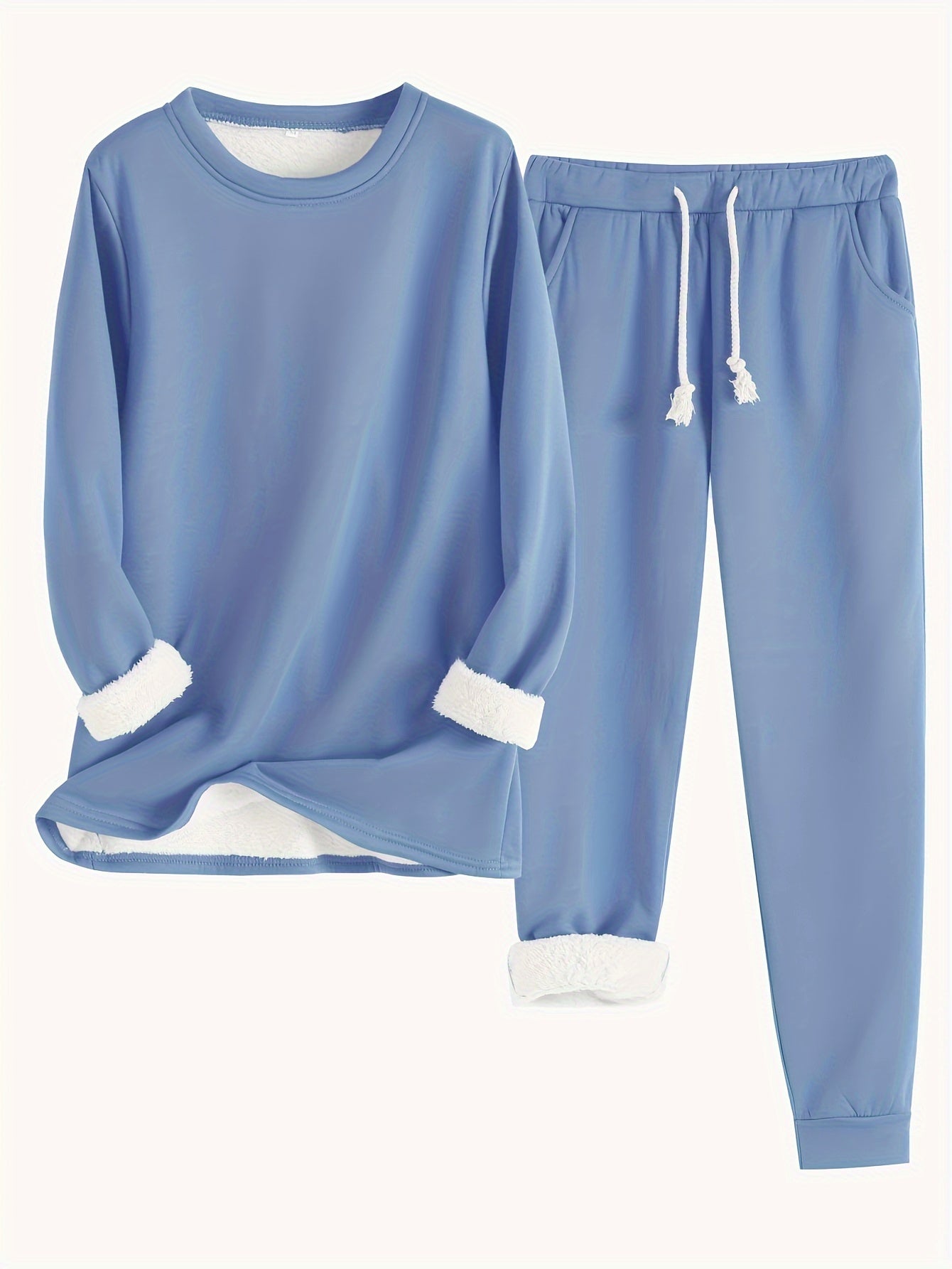 Elise® | Effen Warme Trui en Joggingsbroek Set