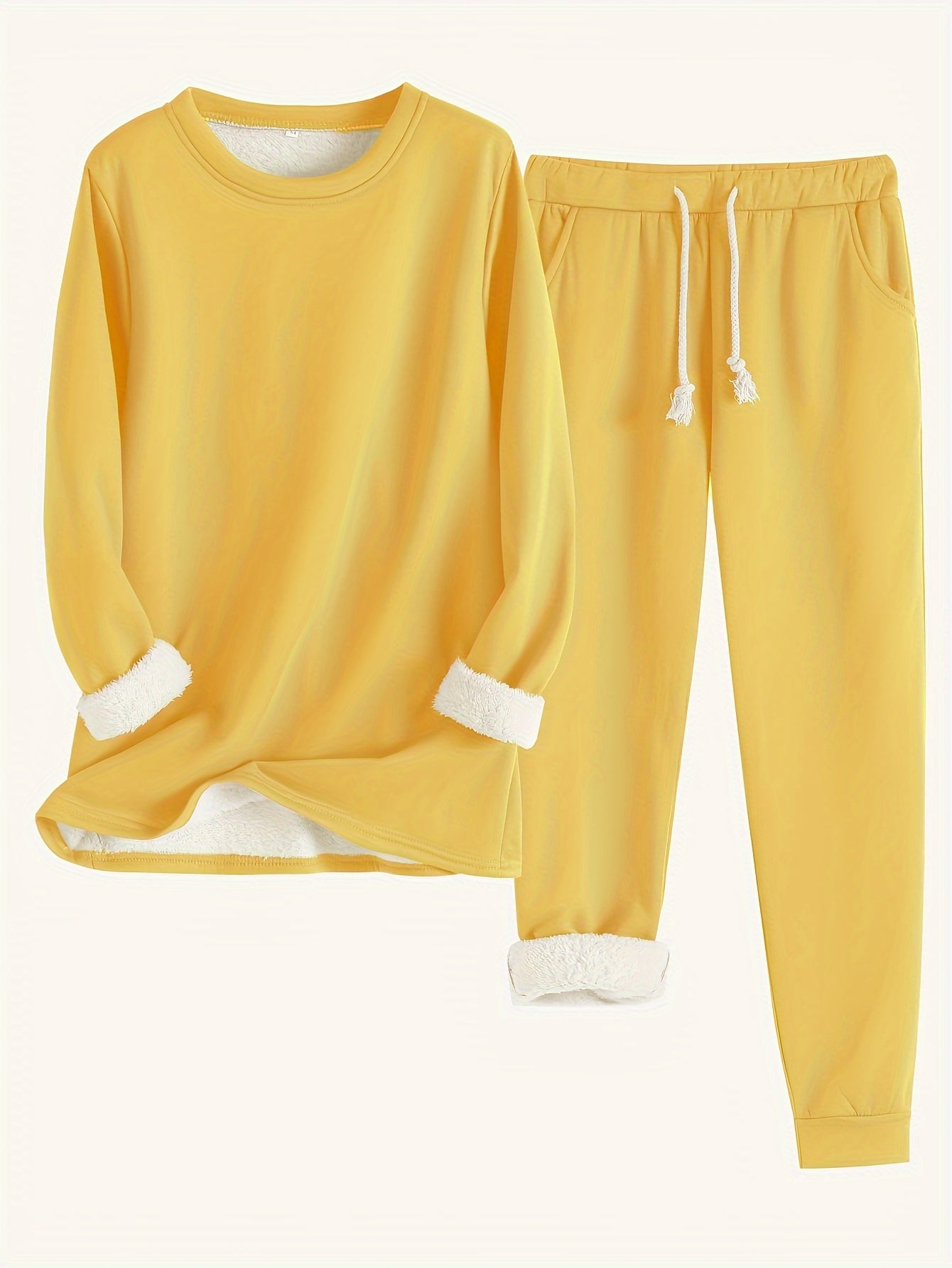 Elise® | Effen Warme Trui en Joggingsbroek Set