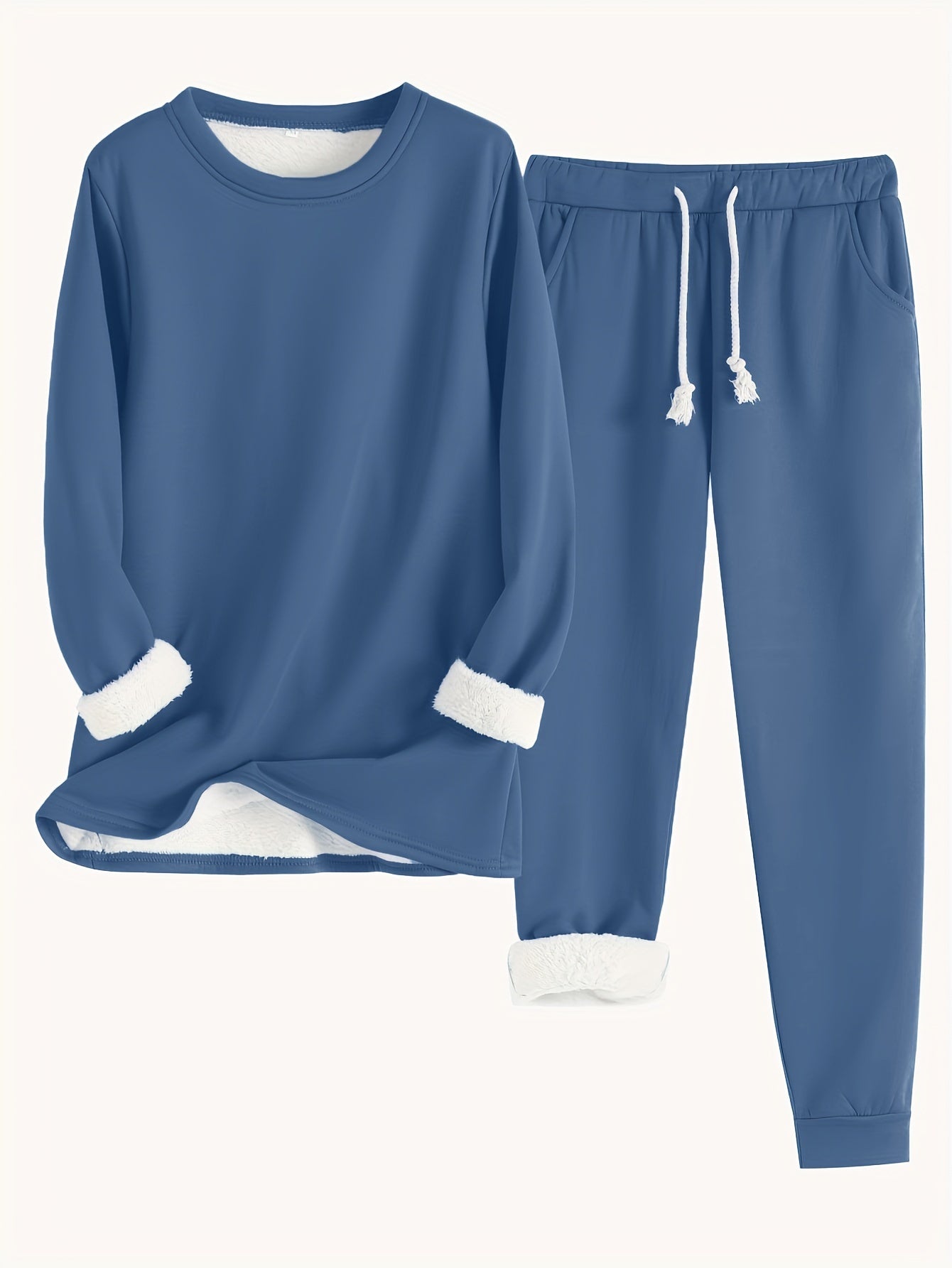 Elise® | Effen Warme Trui en Joggingsbroek Set