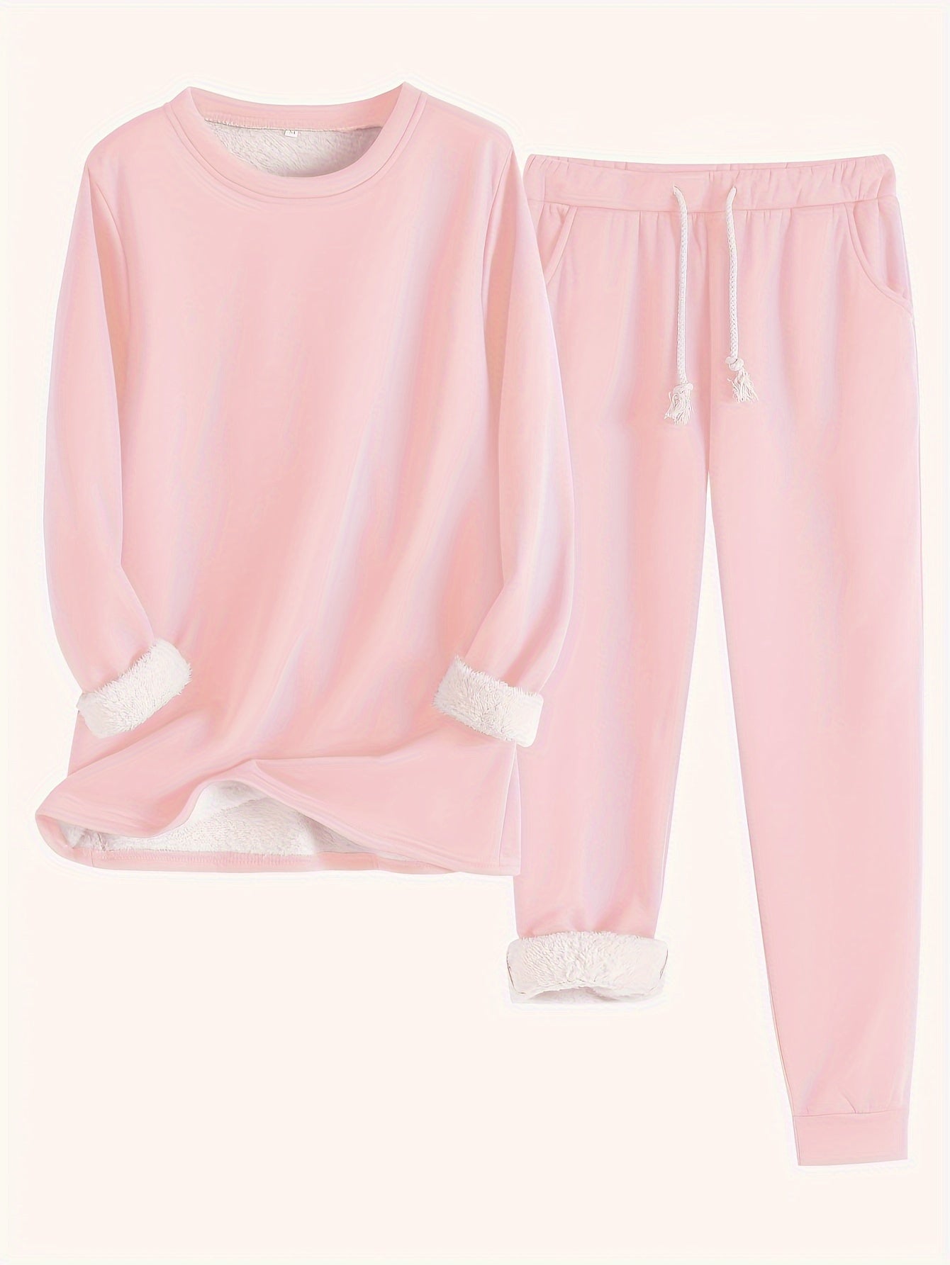 Elise® | Effen Warme Trui en Joggingsbroek Set